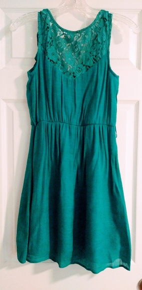 Aqua blue green thick strap BCX dress - Picture 2 of 3